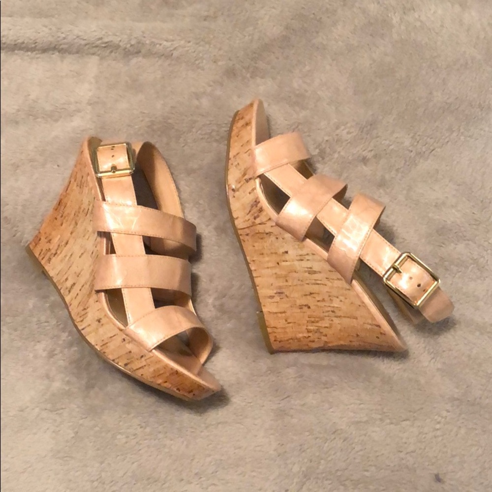 Pink and cork wedges